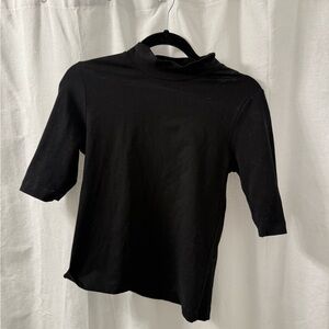 Zara Black Short Sleeve Mock Neck Top